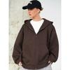 Womens Oversized Hooded Zip-Up Sweatshirt Loose Fit Long Sleeve Casual Top In Solid Colors