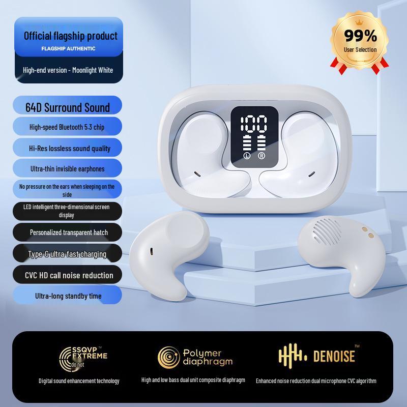 M52 Мини-вкладыши беспроводные Bluetooth-наушники для сна с низким временем задержки и цифровым дисплеем