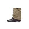 Pointed Leg Boot 2027 Fall New Retro Belt Buckle Studded Pile-Up European and American Short Boots Black Boots