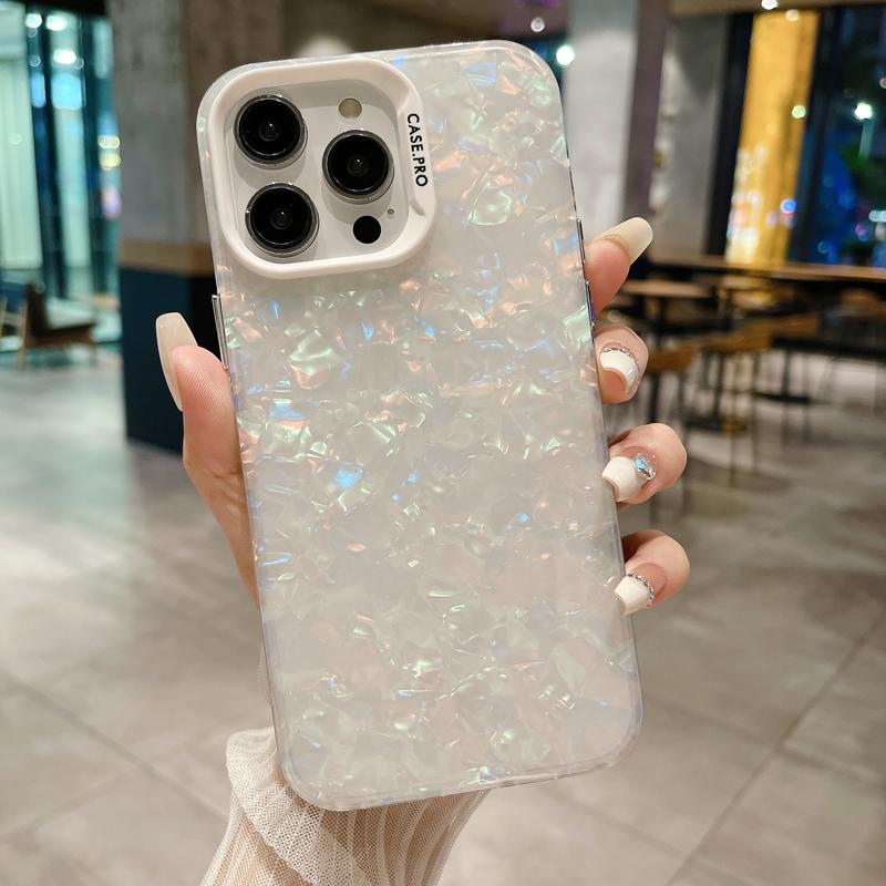 Роскошный чехол для телефона с цветным рисунком ракушки для iPhone 11 12 13 14 15 Pro Max 15plus противоударный модный красивый защитный чехол