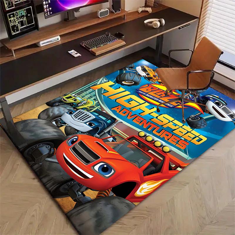 1pc Blaze and the Monster Machines Design Printed Area Rug Carpet for Bedroom Living Room Home Decor Rugs Mat Non Slip Mat Rug for Bedside