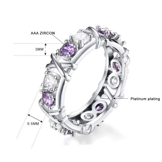 Кольцо с искусственным бриллиантом, блестящее скрещенное женское кольцо с двухцветными цирконами, поставка для вечеринок