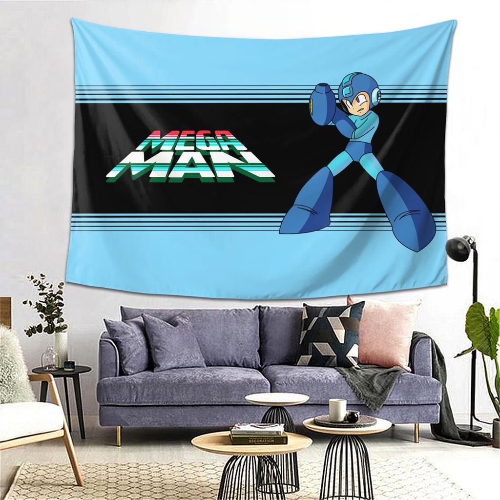 Megaman Video Game Mega Man Tapestry Decor Art Aesthetic Tapestries for Living Room Bedroom Home Wall Cloth Wall Hanging