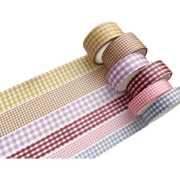 6Rolls Aesthetic Decorative Tape 5Meter Per Roll Adhesive Masking Tape for Journal Notebook Scrapbooking Photo Album