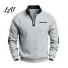 Work Commuter Clothing Men Quarter Zipper Pullover Tops Mock Neck Long Sleeve Sweatshirt Contrast Winter Warm Casual Tops Color Sport with