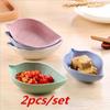 2Pcs Food Snack Dish Plastic Leaf Shaped Plate Food Dish