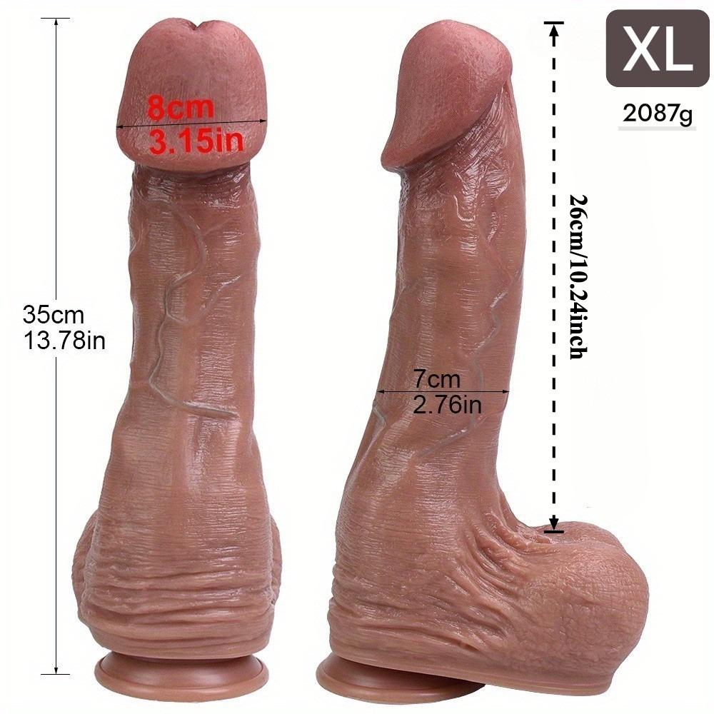 Реалистичный XXL Большой Дилдо – Мягкий Жидкий Силикон 100% Реалистичный Пенис с Мощной Присоской, Удобная Игрушка для Мастурбации для Взрослых для Женщин, Мужчин и Пар