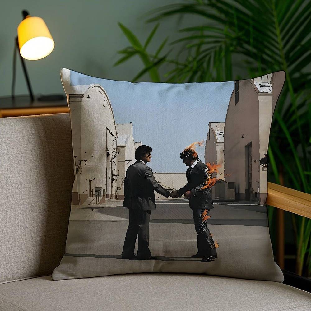 Band P-PinK FloydE Pillow Case Sofa Short Plush Double-sided HD Printing Room Home Office Gift Cushion Cover