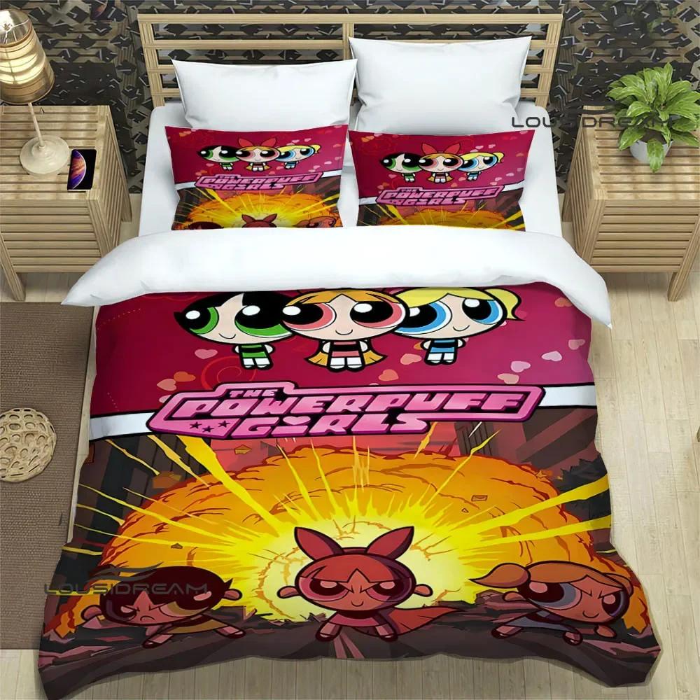 3D Мультяшные комплекты постельного белья P-Powerpuff-Girls изысканный набор постельных принадлежностей пододеяльник набор одеяло комплект постельного белья роскошный подарок на день рождения