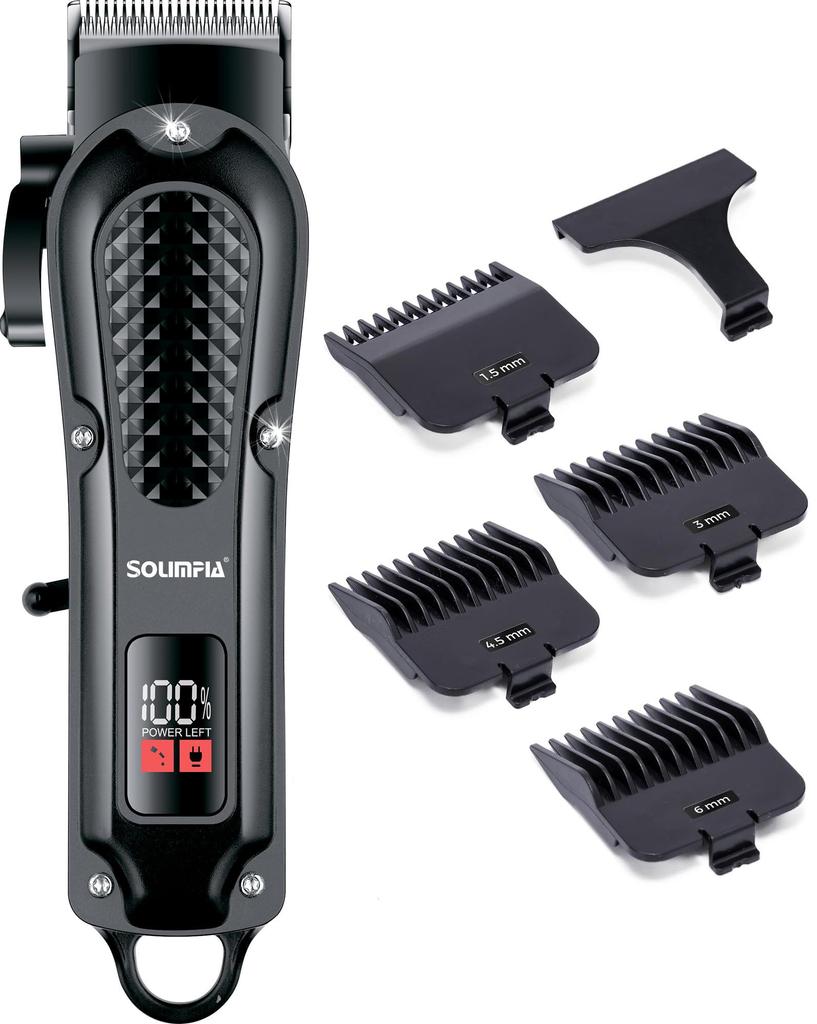 SOLIMPIA Hair Clippers Cordless Beard Trimmer for Men Professional Hair Trimmer Electric Barber Clippers Grooming Kit for Hair