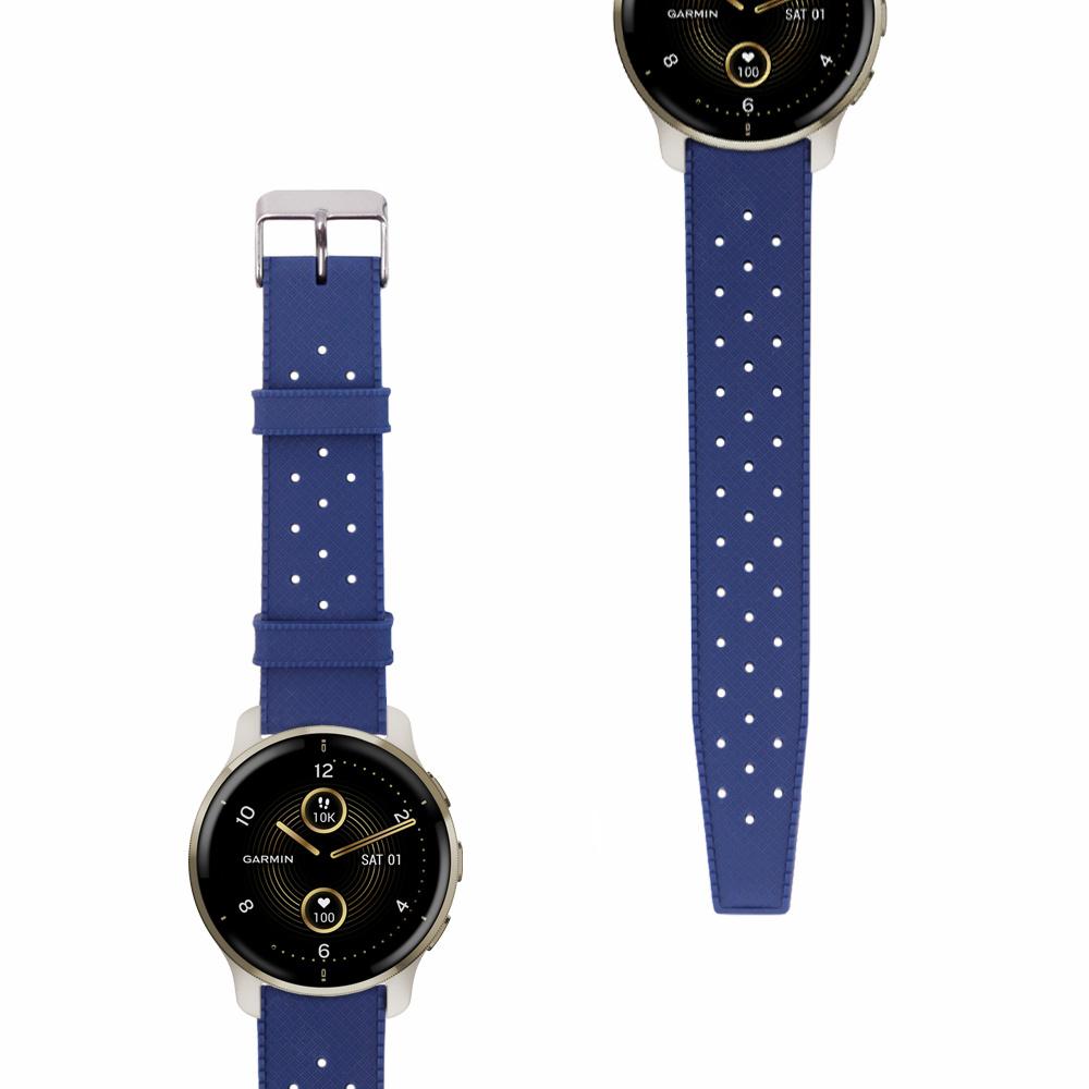 ERBORD Universal Silicone Strap 20mm, Tropic, Blue / Silver Buckle