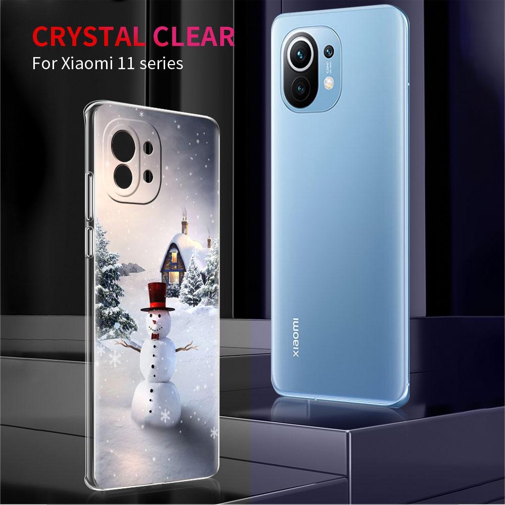 Рождественский прозрачный чехол с мультяшным снеговиком для Xiaomi Mi Poco X3 NFC M3 Pro F3 F1 11 Lite 12 Note 10 11T 9T, прозрачный чехол для телефона
