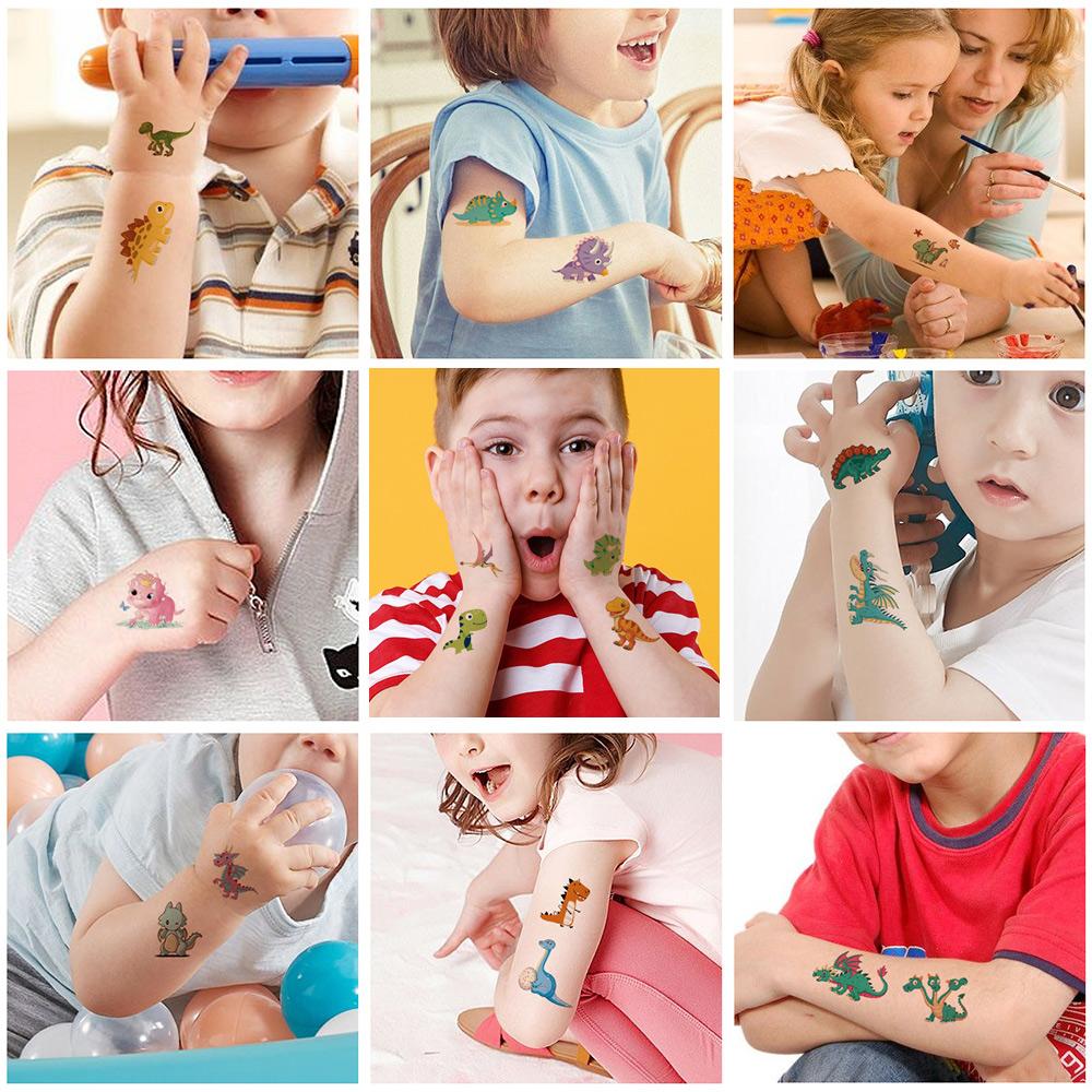 Наклейка на руку для девочек, боди-арт, динозавр, водонепроницаемые детские татуировки, наклейки, временные татуировки, поддельные татуировки