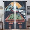 Modern Living Room Curtains for Camera Stained Glass Sealife Blackout Curtain Tulle for Bedroom Halloween Decoration Shades Home