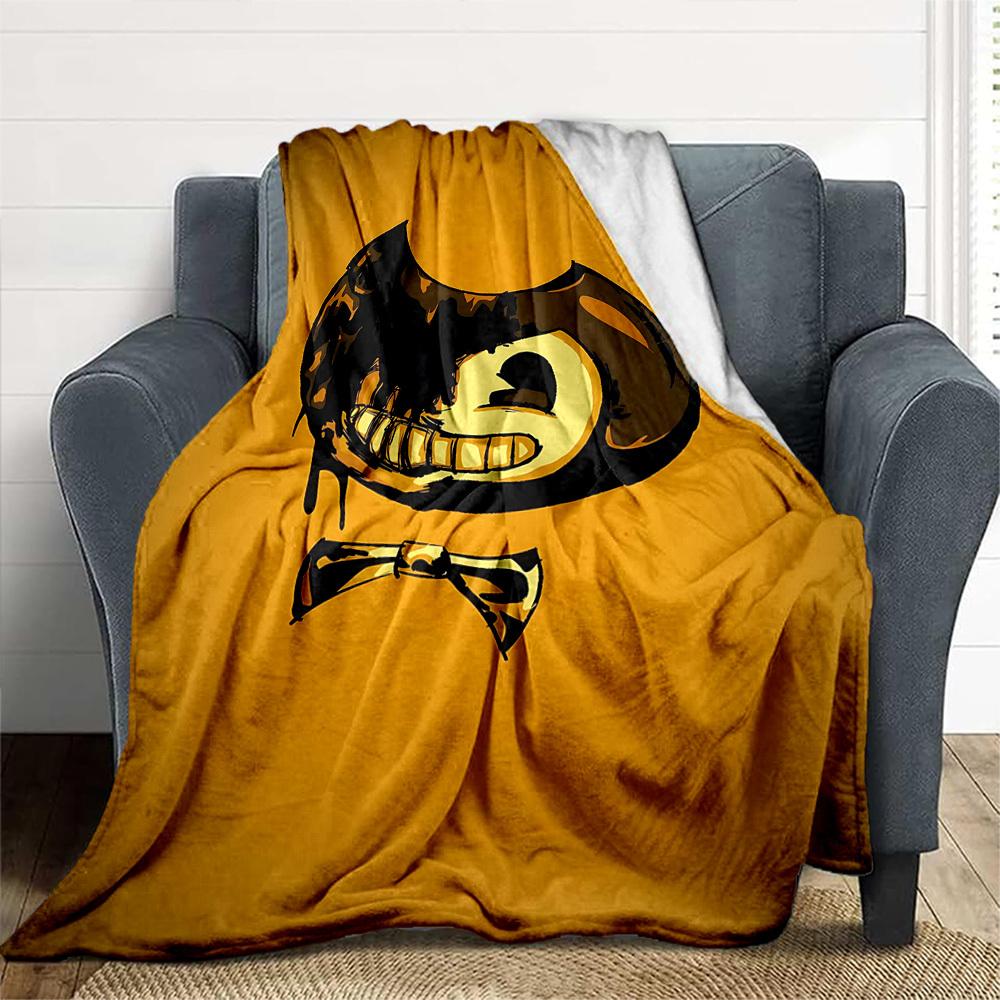 1PC Bendy and the Ink Machine Outdoor Flannel Throw Blanket - HD Printed Lightweight Soft Warm All-Season Blanket for Sofa, Bed, Travel, Camping 024