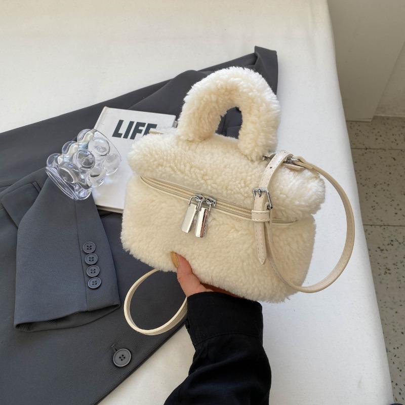 Женская сумка через плечо из овечьей шерсти, зимняя новинка, модная плюшевая сумочка