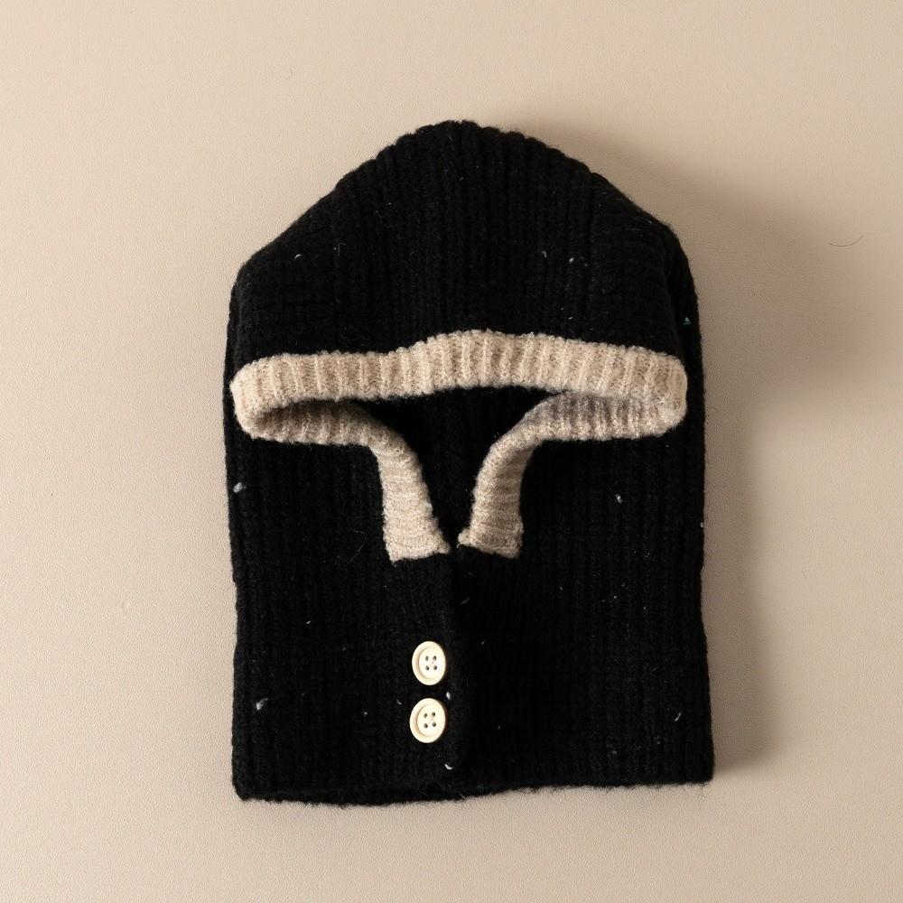 Solid Color Kids Scarf Hat Set Thickened Children Plush Beanie Kawaii Ear Protection Cap Winter