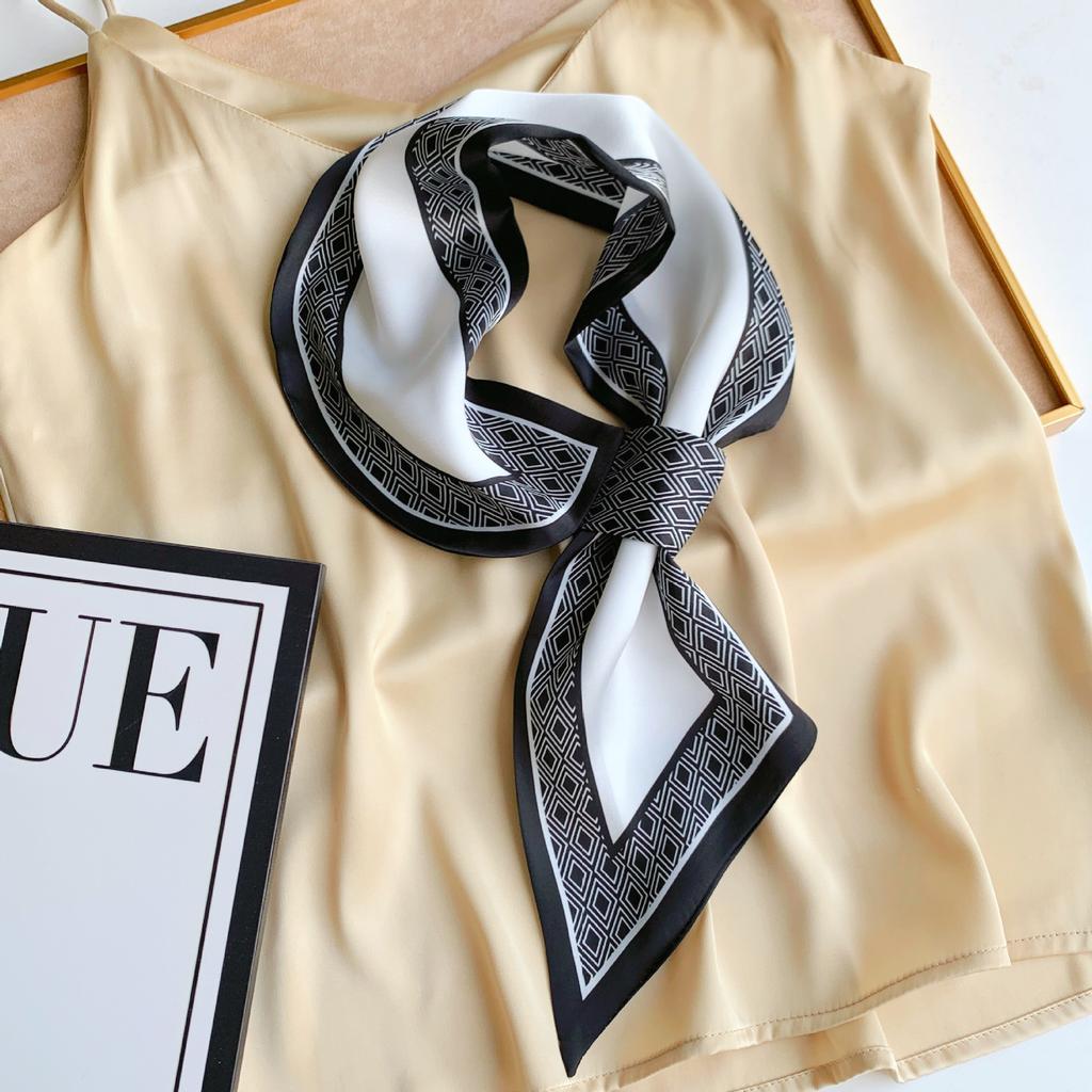 Длинный маленький шелковый шарф, высококачественная сумка для шарфа, универсальная подходящая к рубашке, шарф