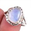 Natural Rainbow Moonstone Gemstone Handmade 925 Solid Silver Gift Ring S.9 D2P31