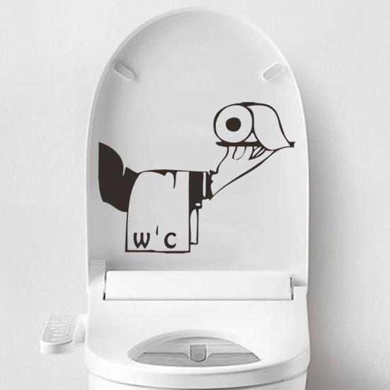 Держа рулон бумаги стикер для унитаза водонепроницаемый съемный самоклеящийся ПВХ гостиная ванная комната настенное искусство крышка унитаза украшение наклейка