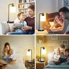 Industrial Table Light Vintage  Desk Lamp Bedside Nightstand Light with 2.1A USB Ports AC Port