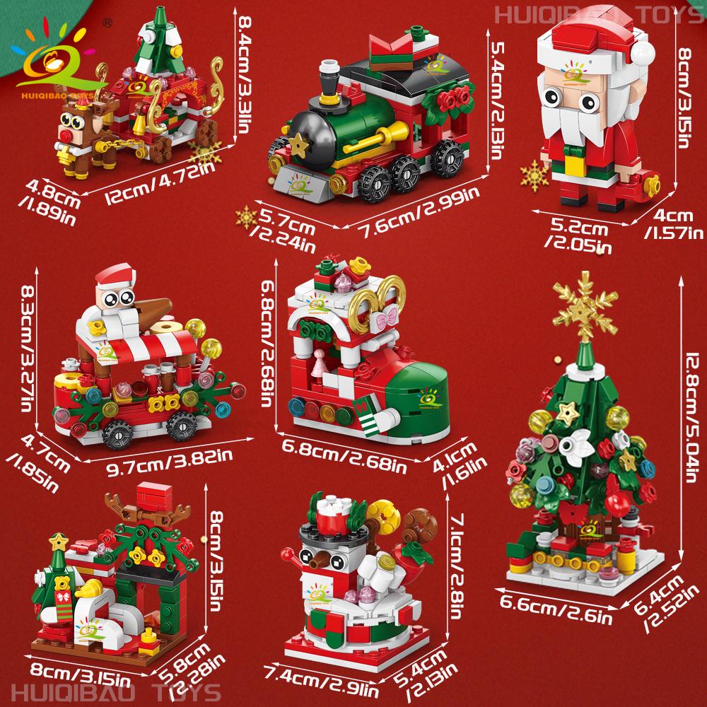 Рождественский 8-в-1 Модель Санта-Клауса и Елки Строительные Кубики DIY Олень Снеговик Кубики Украшение Игрушки, разработанные для Детей Взрослых Подарок