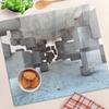 Decorative Glass Cutting and Serving Board Cubic Concrete 60x52 cm