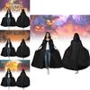 Chic And Comfortable Black Hooded Cloak For Unisex Costume And Cosplay Events