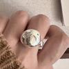 925 Silver Rings For Women Geometric Fine Jewelry Finger Adjustable Simple Shinning Ball Ring For Party Birthday Gift