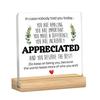 You Deserve Acrylic Table Sign with Wooden Base Emotional Support Inspirational Tabletop Sign Home Office Desktop Decoration Ornament