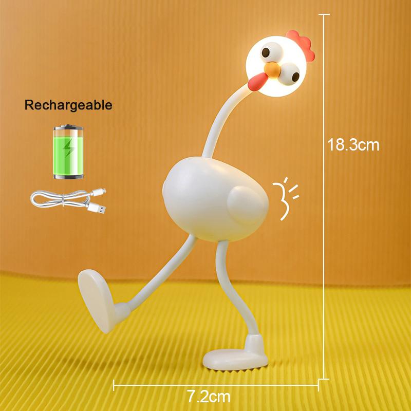 Mini Chicken Night Light Adjusting Table Lamp Portable Reading Light Easy Fixed Octopus Tentacles Desktop Fun Pieces Toy Lamp