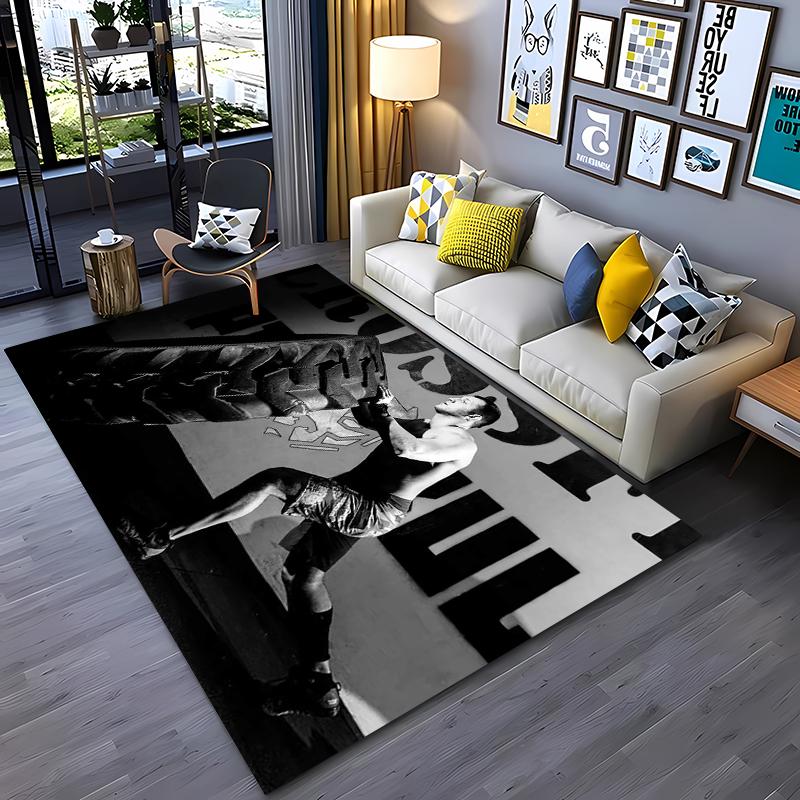 Ковры с 3D-печатью на тему GYM для дома, гостиной, детской спальни, дивана, придверный коврик, кухонные напольные коврики, противоскользящий декор