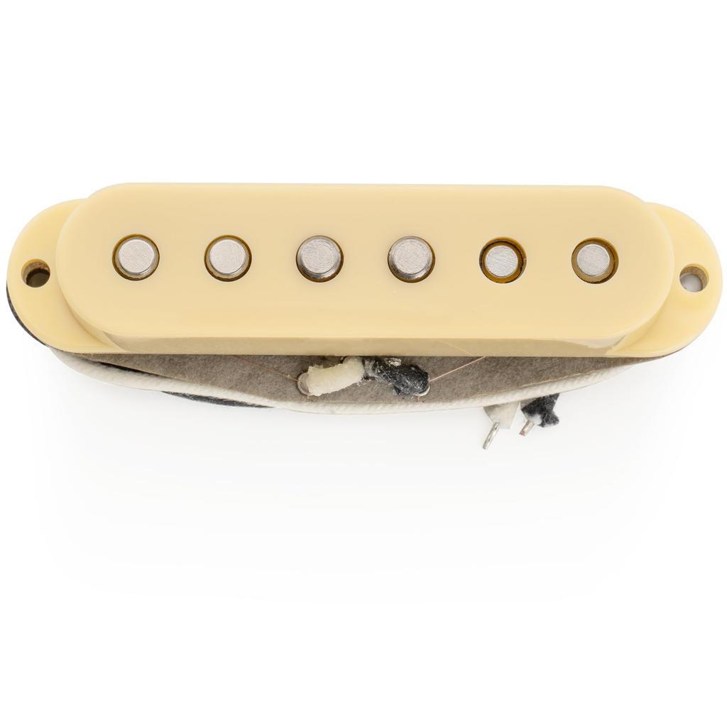 Musiclily Pro Staggered Alnico 5 Single Coil Pickup with Ridge PU for Strat Electric Cream ST-60S Guitar,