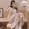 2024 Summer Korean Bubble Cotton Nightdress with Chest Pads - Sweet Cross-Border Women's Pajamas