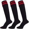 VAXPOT Футбольные Регбийные Носки Гольфы Набор Устойчивые Поддержка ЧЕРНЫЙxКРАСНЫЙ 3 пары [Абразивный Дизайн] VA-6021 25-27см