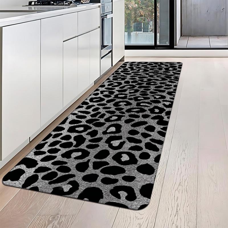 Classic Leopard-Print Rug: Non-Slip, Noise-Reducing Hallway and Corridor Mat, Bedroom Bedside Rug, Home Decor