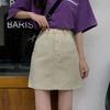Классический универсальный молодежный гонконгский бюстье BF с высокой талией, тонкий повседневный студенческий А-силуэт, короткая юбка до бедра, Ms. Летняя модная джинсовая короткая юбка