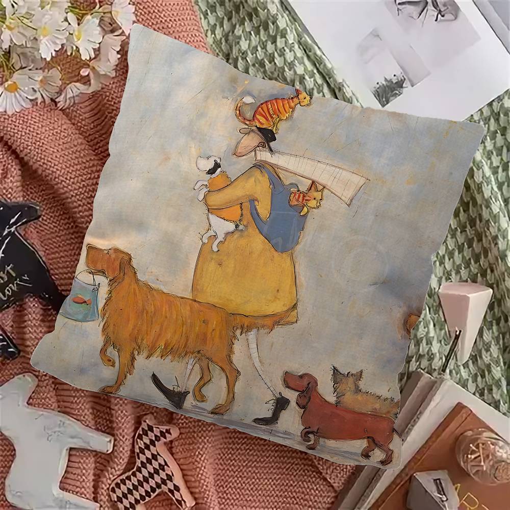 Декоративная наволочка для подушки с абстрактным пейзажем от Sam Toft Art для спальни и гостиной, декоративная наволочка для дивана