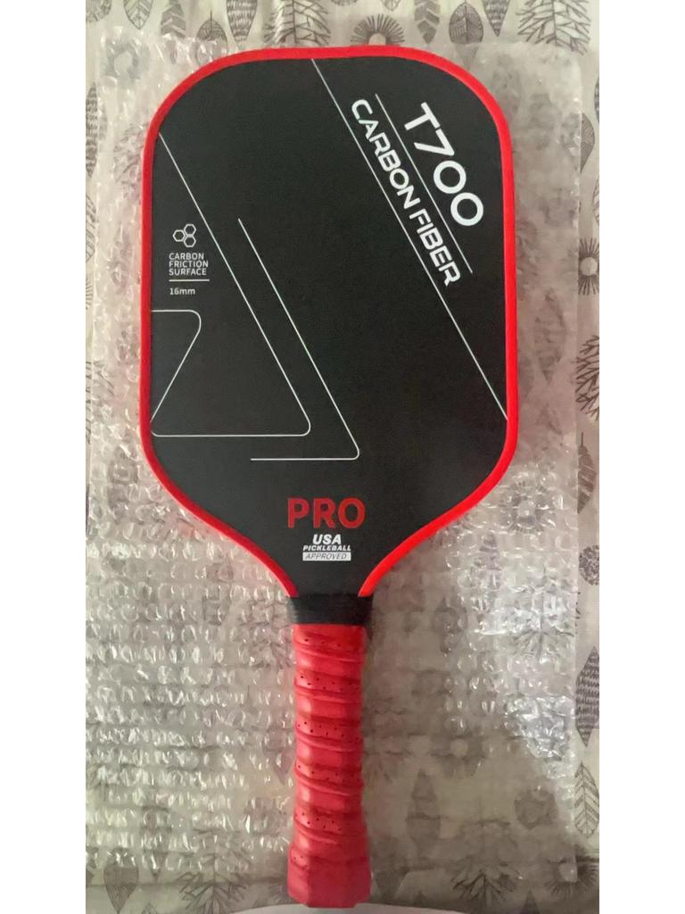 Падл для пиклбола из углеродного волокна T700 с матовым покрытием тканевой текстуры, толщина 16 мм, качество для профессиональных соревнований.