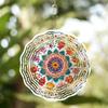 10 Inch Hanging Wind Chime with Mandala Flower Design Unique Garden Balcony Decor Rotating Hook Elegant Artistic Gift for Spring Summer