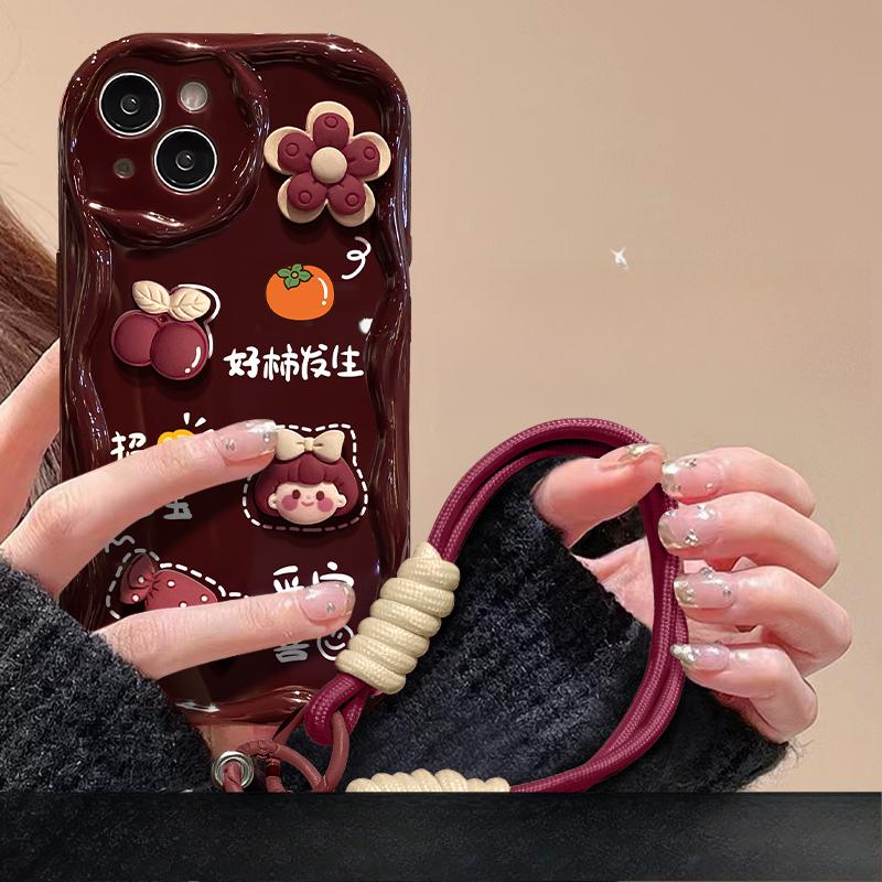Подходит для чехла для мобильного телефона Apple 15pro IPhone 14/13 Кукла-цветочница Шнурок 11/12 Силикон 7plus