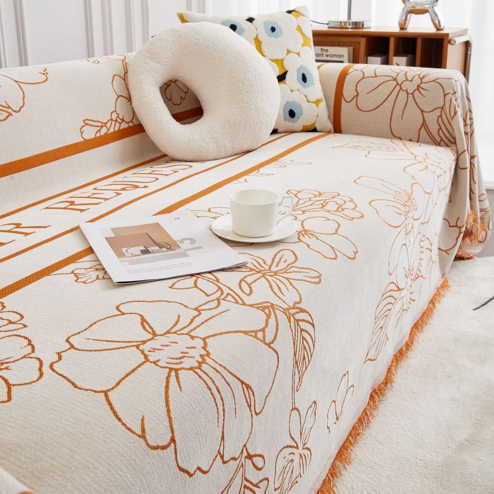 Flower Print Sofa Cover Blankets Outdoor Camping Picnic Large Blanket Leisure Beach Towel Travel Rug Sofa Mat