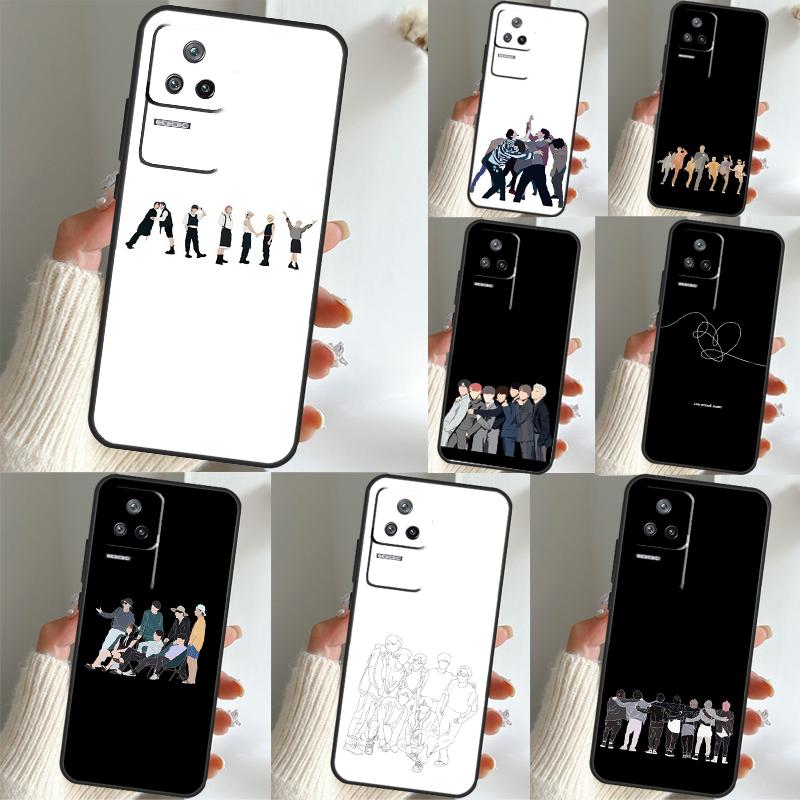 Корейская мода K-pop группа Чехол для POCO F5 X5 X3 Pro F3 F4 X4 GT M4 M5 Задняя крышка для Xiaomi 12 Lite 11 13 11T 12T Pro