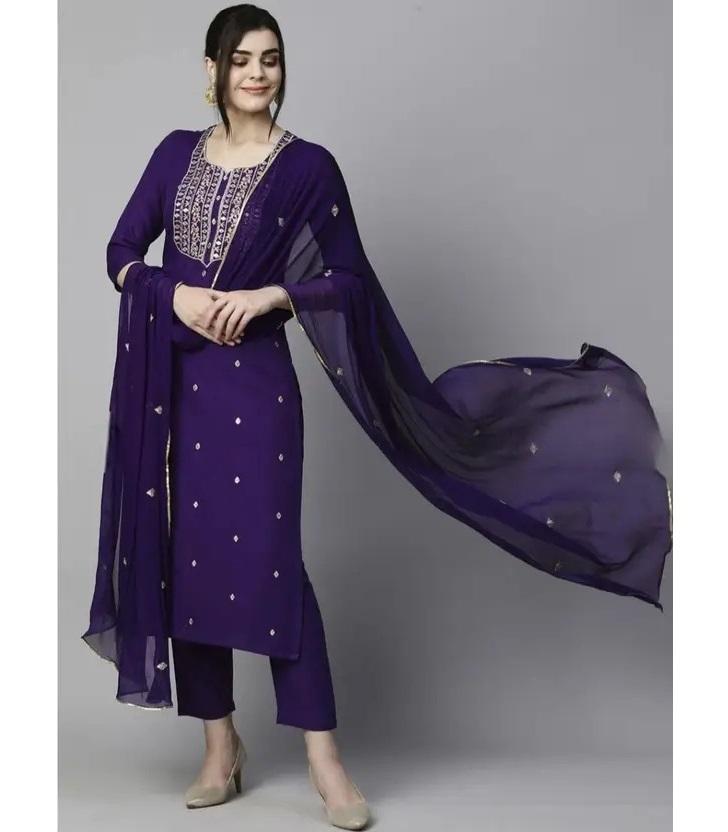 Женский праздничный топ-туника из смесового хлопка, комплект курти, брюк и дупатты, индийский дизайнерский этнический костюм сальвар