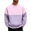 Men's And Women's Casual Color-blocking Faux Two-piece Round-neck Hoodies, Men's Trendy Color-blocking Long-sleeved Tops