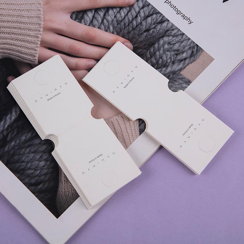 50Pcs Fold Over Hang Tags Cardboard Package White Craft Hang Tag Card For Jewelry Display Hanging Bracelets Earings Keychain Hair Clips Hair Ties