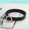 Buckle Waist Round Belt Womens Material Leather