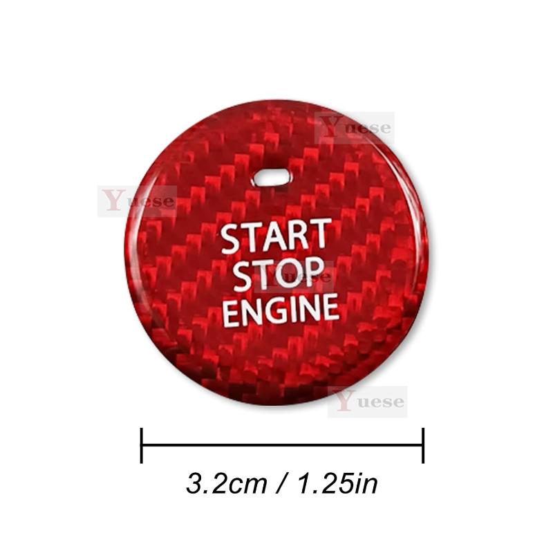For Mazda 3 CX-30 CX-30 EV - Compatible with Start Stop Button Cover Carbon Fiber Keyless Car Engine Ignition Switch