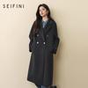 SEIFINI Women's Lapel Double-Sided Wool Blend Commuter Coat