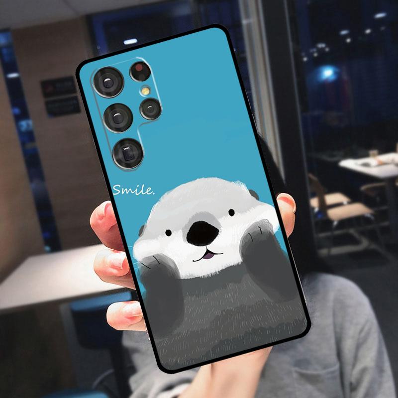 Милый мультяшный выдра Чехол Для Samsung Galaxy S22 S23 Ultra S21 S20 FE S9 S10 Note 10 Plus Note 20 Ultra Чехол